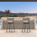 Outdoor Swivel Counter Stools Set of 2 with Back Light Grey