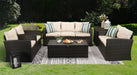Barrada Rattan 7 - Person Seating Group with Cushions