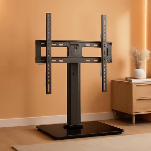 Universal Swivel TV Stand Legs for 32-60 Inch LCD LED Tvs, Height Adjustable Television Mount Stand with Tempered Glass Base, Universal VESA Mount 400×400Mm, Holds up to 88Lbs, PSTVS09