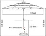 USA 10-Year-Non-Fading 9Ft 3-Tier Market Patio Umbrella, Commercial Table Umbrella with 80 Solar LED Lights, Crank Open, Windproof & UPF 50+ UV Protection for Garden, Deck, Pool, Backyard, Heather Beige