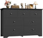 Black Dresser, Dresser for Bedroom, 7 Drawer Chest of Drawers