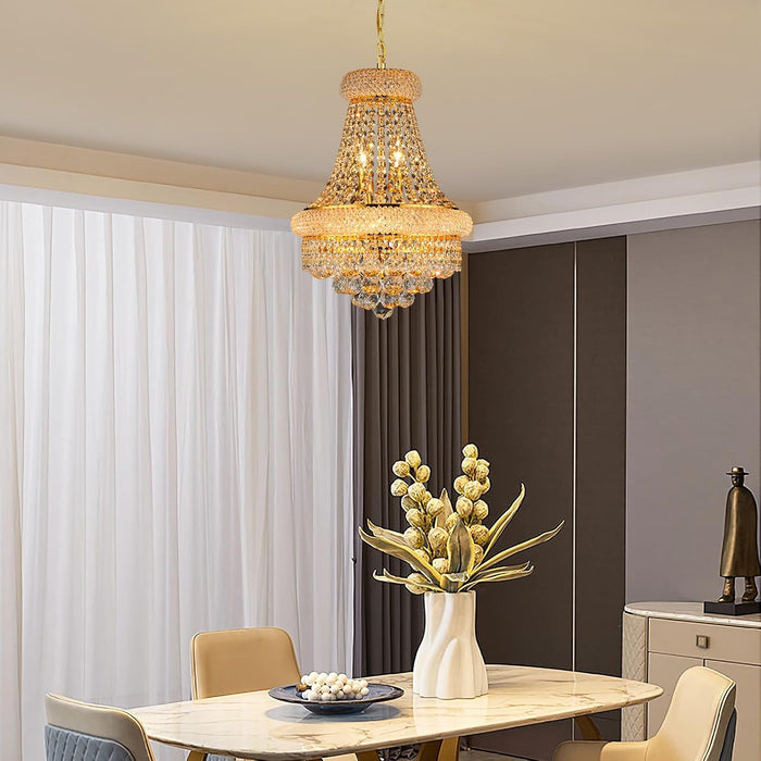 Empire Crystal Chandeliers K9 Crystals Gold Finish