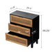 Aril 3-Drawer Woven Cane Front Accent Chest, Mid Century Modern 3 Drawers Nightstand
