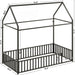 Twin Floor Platform Bedframe With Overhead Guardrails