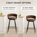 BV Bar Height Bar Stools Set of 2, 30 Inch Seat Height Bar Stools, 180° Swivel Barstools with Woven Back and Footrest, Suede Fabric Counter Stools for Kitchen Island, Bar Pub