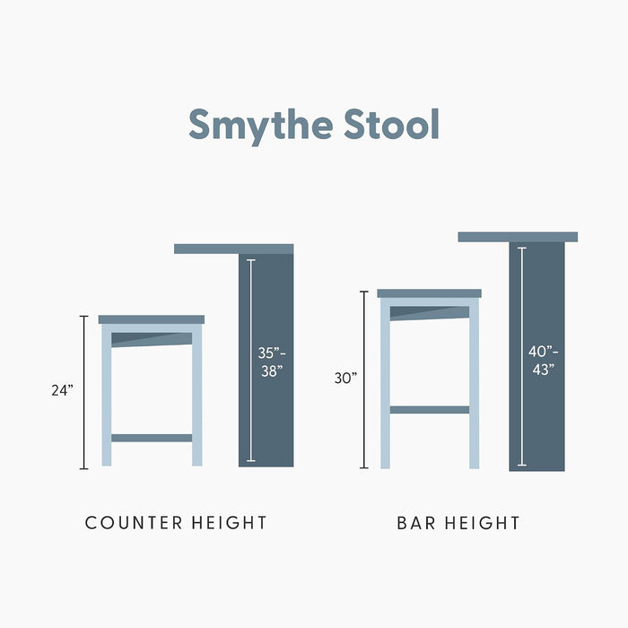 Smythe Bar Stool, Counter Height, Set of 2, Blonde | Minimalist Design, Low-Voc Finishes, Easy Assembly, Smart Style