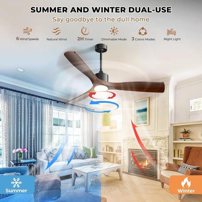 60-Inch Contemporary Dimmable Outdoor Smart Ceiling Fan