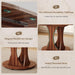 59" Extendable round Dining Table for 6-8, Kitchen Table with Sturdy Double Arc Base & Backboard Clasp Desktop, Mid-Century Modern Dinner Table, Kitchen Dining Room, Space Saving, Walnut