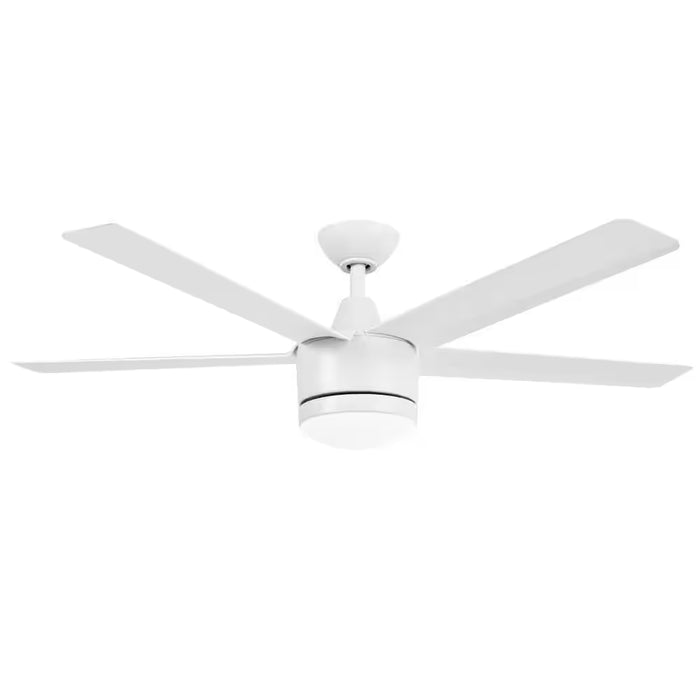 Merwry 52 In. Intergrated LED Matte White Ceiling Fan with Light and Remote Control