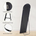 Black Arched Full Length Mirror 60"X16" for Bedroom, Full Body Mirror with Stand, Hanging or Leaning for Wall, Aluminum Alloy Thin Frame Floor Standing for Living Room