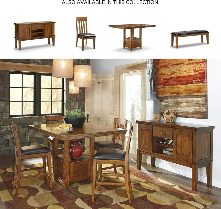 Ralene Traditional 36" Counter Height Dining Room Extension Table, Medium Brown