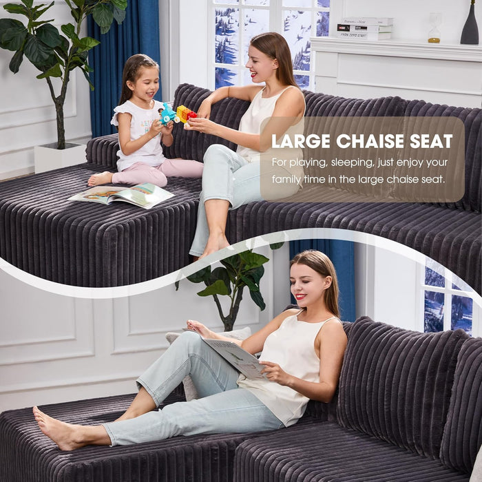 Modular Sectional Sofa Memory Foam Oversized Chaise