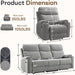 2-Piece Electric Recliner Sofa Set with Charging Port, Include Single Power Reclining Chair and 3-Seater Reclining Sofa for Living Room, Light Grey