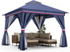 Patio Gazebo 10'X10', Outdoor Heavy Duty Party Tent Shelter with Double Roofs, Mosquito Nettings and Privacy Screens for Backyard, Garden, Lawn, Classic Blue