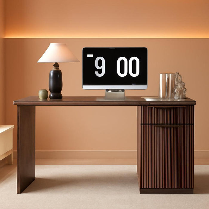 60-Inch Classic Dark Walnut Executive-Grade Desk Study