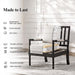 Linen Fabric Spindle Accent Chair with Wood Frame,