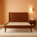 Mid Century Natural Acacia Wood Bed,Medium Brown,Cal King