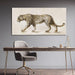 Leopard Canvas Wall Art, Neutral Textured Big Cat Art Prints, Modern Wildlife Wall Decor for Living Room Bedroom Office 20X40 Inch