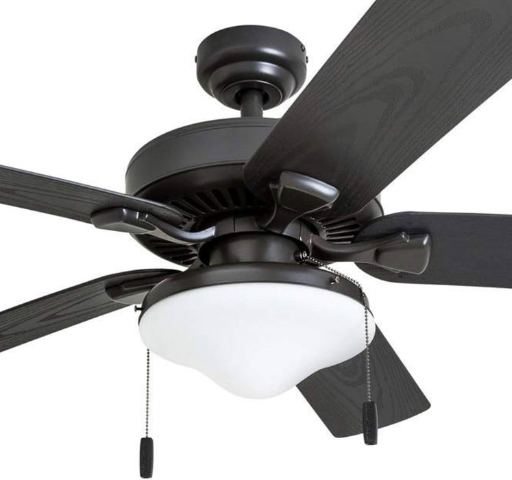 Ceiling Fans Belmar 52 Inch Ceiling Fan with Light, Indoor/Outdoor Ceiling Fan with Pull Chain, LED Tri-Mount 5 Blade Design, ETL Damp Rated, Bronze (50512-01)