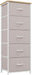 Tall Dresser for Bedroom with 5 Drawers, Storage Organizer Chest of Drawers with Removable Fabric Bins for Closet Bedside Living Room Laundry Entryway Hallway, Ash Grey