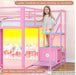 Pink Full Size LoftBed With Integrated Illumination