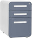 Stockpile 3 Drawer File Cabinet with Lock - under Office Desk Metal Filing Cabinet, Legal/Letter File Folders, Wheels and Stationary Feet, Pre-Assembled, Coastal Blue
