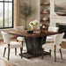 Rectangle Dining Table, 47" Kitchen Table for 4, Black & Brown