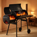 43" Charcoal Grills Outdoor BBQ Grill with Offset Smoker Camping Portable Grill Camping Barbecue Grills with Side Fire Box for 6-10 People Patio Backyard Picnic BBQ, Black