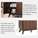 60 Inch Fluted Buffet Sideboard Cabinet, Dark Walnut | Modern Coffee Bar Storage Cabinet with 3 Drawers & 4 Doors, for Dining Room, Living Room, Hallway, Adjustable Shelves
