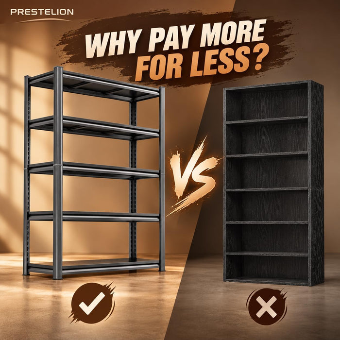 Metal Book Shelf Adjustable Heavy Duty Bookshelf with Tool-Free Assembly