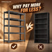 Metal Book Shelf Adjustable Heavy Duty Bookshelf with Tool-Free Assembly