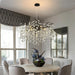 31.5" Tree Branch Chandelier Black 10-Light Crystal Chandelier