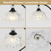 Table Lamp for Bedroom,Crystal Glass beside Lamp,Plug in Dimmable Black Lamp Flower Nightstand Lamp for Living Room, Office, Desk, Home Decor