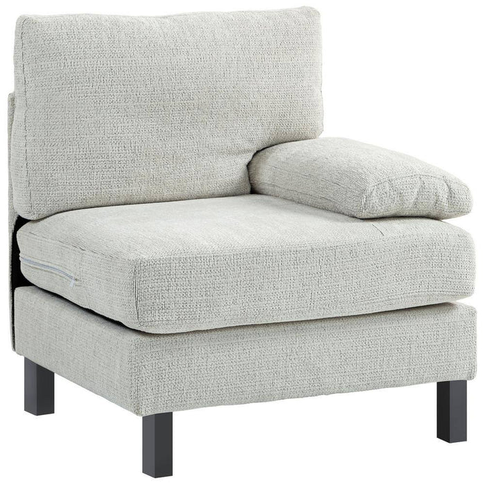 31.5 In. Polyester Right Facing Module Sectional Sofa In. Cream White