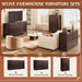 Brown Farmhouse 53InchWide 6Drawer Dresser With RusticHandles