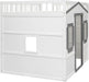 Full Size Wood House Loft Bed with Ladder, Kids Playhouse Bed with Window for Girls Boys, White+Gray