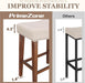 26 Inch Solid Wood Saddle Backless Bar Stools Set of 3, Beige | Counter Height Barstools with Footrest & Nailhead Trim, Modern Farmhouse Upholstered Linen Counter Stools for Kitchen Island