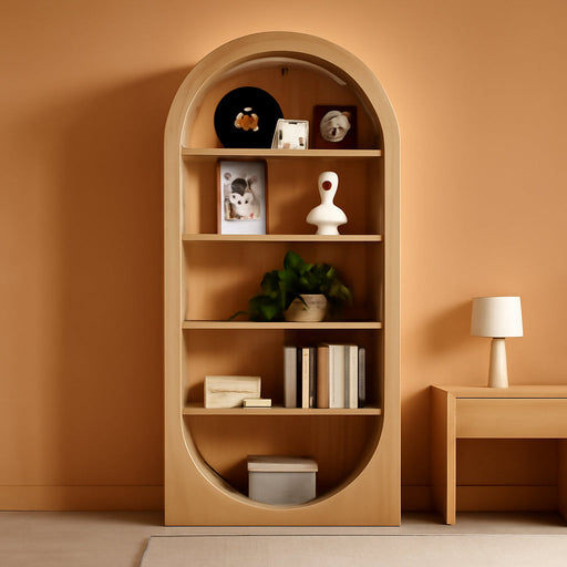 Tribesigns 70.9" Tall Bookshelf, 5-Tier Arched Bookcase with Open Shelves, Wooden Free-Standing Display Shelves with Storage for Living Room, Home Office, Bedroom