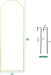 Door Mirror, Full Length Mirror over the Door, 16"X 50" Hanging Mirror, Arched, Vertical, Wall Mirror, Full Body Mirror, Gold