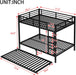 FullOverFull BunkBed ConstructionGrade HeavyDuty WithGuardrails Black Trundle