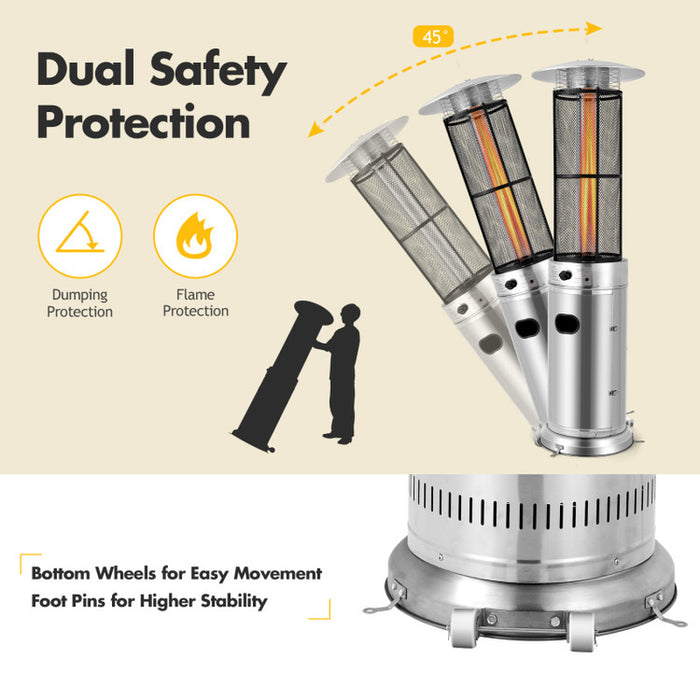 40000 BTU Stainless Steel round Glass Tube Patio Heaters