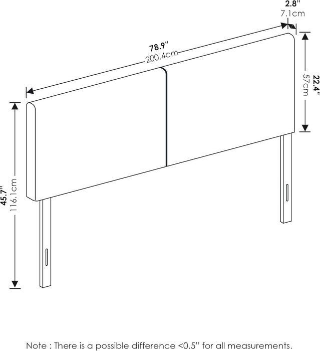 Roanne Upholstered Headboard, King, Denim