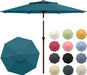 11FT Patio Umbrella, 2 Tier Outdoor Table Umbrella, Large Vented Market Umbrellas with Crank Lift, 8 Sturdy Ribs for Backyard, Deck, Pool, UPF50+ UV Protection