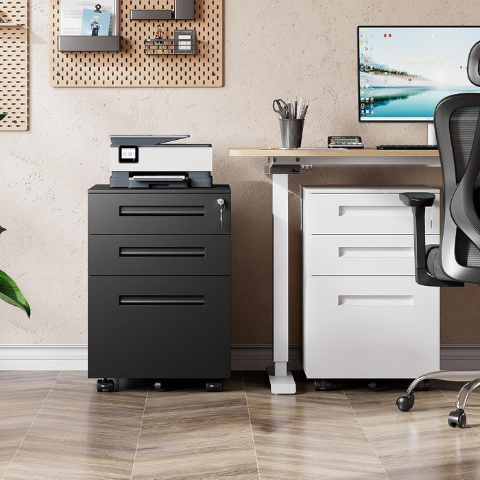 3 Drawer Mobile File Cabinet, Fully Assembled except Casters