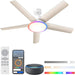 DREO Smart Ceiling Fan with Lights, 52 Inch, 12 Speeds & 3 Fan Modes, RGBIC Light for Living Room, Dimmable, 22Db Quiet DC Motor, Remote/App/Alexa Control, White Ceiling Fans Indoor, 2026 Upgraded