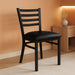 Hercules Series Commercial Ladder Back Restaurant Chairs, Modern Lightweight Metal Dining Chairs with Padded Seats, Set of 2, Black