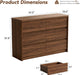 6 Drawer Walnut Dresser for Bedroom, 47.2" Wide Modern Chest of Drawers with 6 Large Storage Space with Curved Edge Design, Large Dresser for Bedroom,Walnut