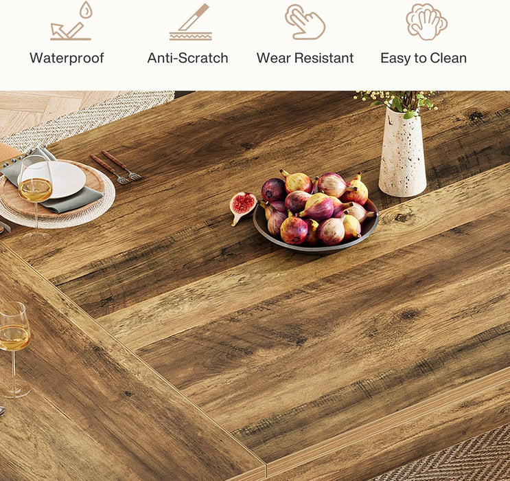 Two Tone 55Inch Solid WalnutFinish DoublePedestal Table