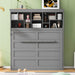 Gray Queen Murphy Bed With USB Charging And Storage