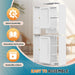 67 Inches Tall Narrow White Adjustable StorageCabinet